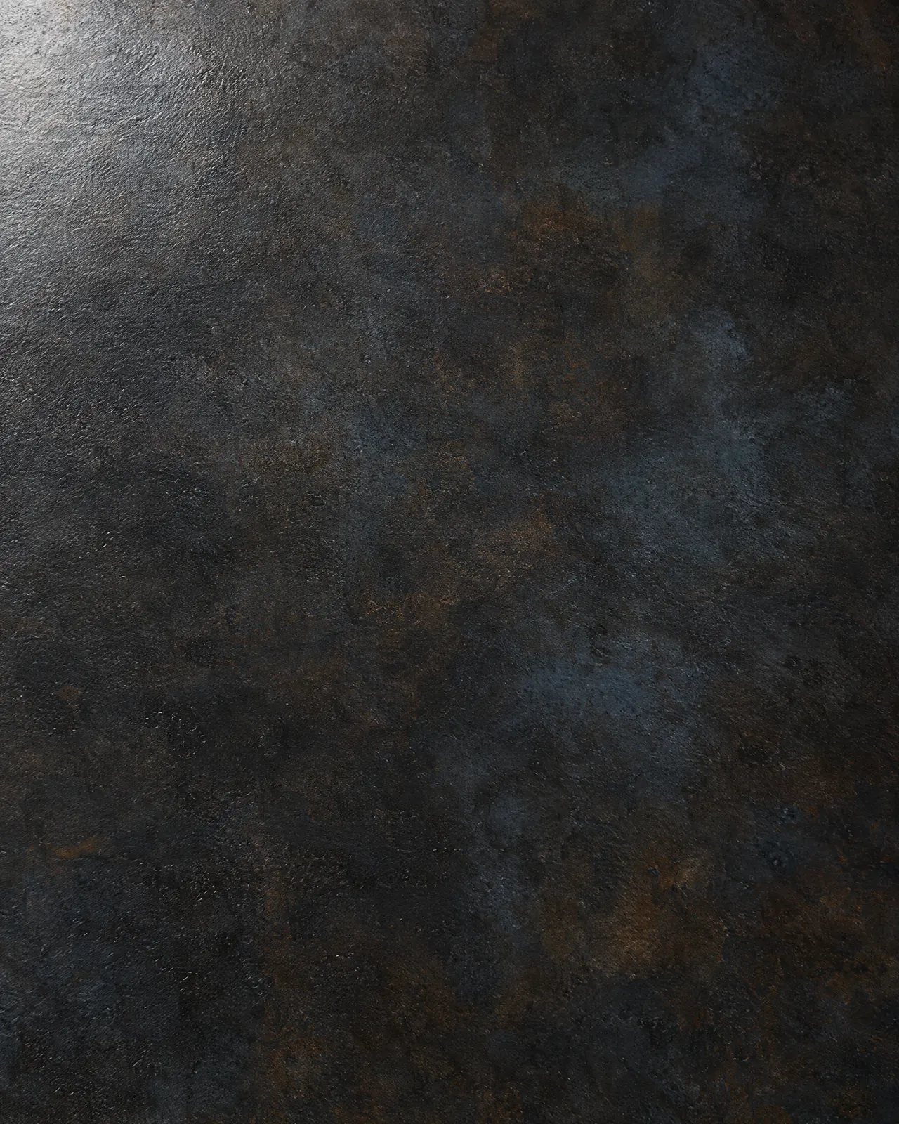 Blackened steel material sample